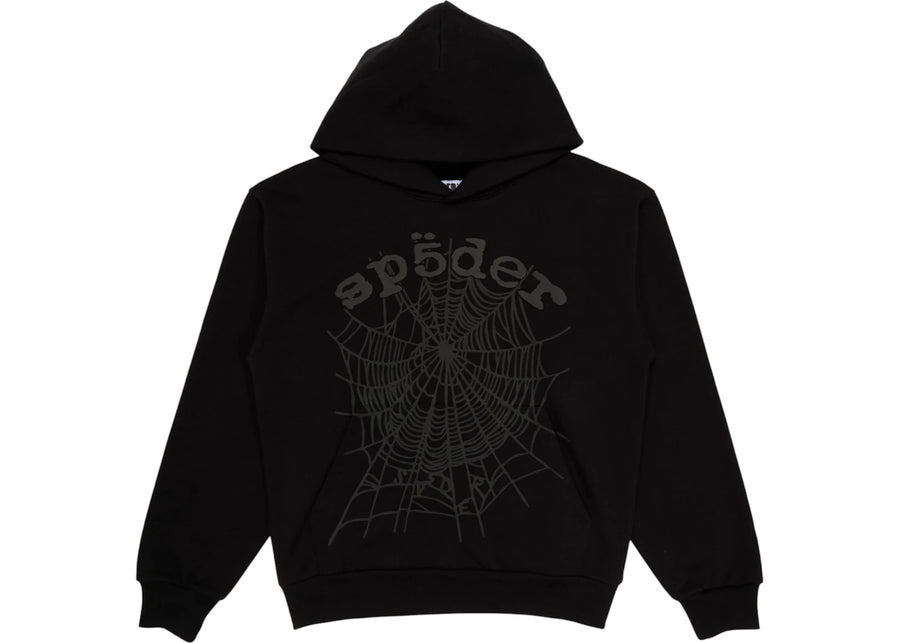 Sweat à capuche noir Sp5der Phantom Web