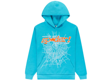 Sp5der Punk V2 Hoodie Cyan