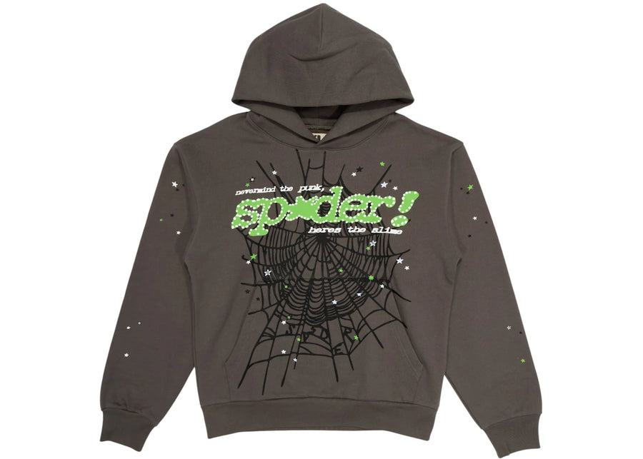 Sp5der Punk V2 Hoodie Slate Grey