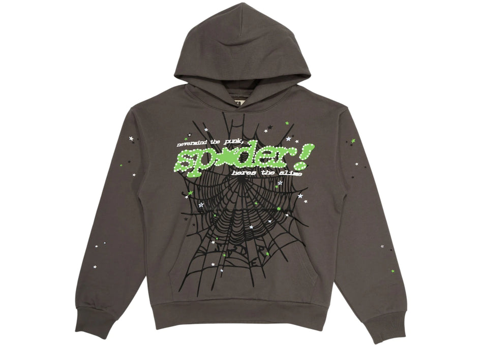 Sp5der Punk V2 Hoodie Slate Grey