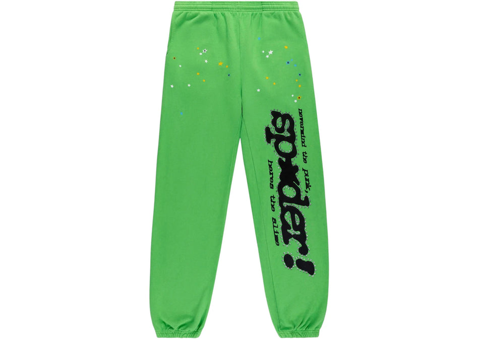 Sp5der Punk V2 Rhinestone Sweatpant Bright Green