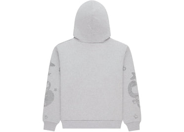 Sp5der Rhinestone Beluga Hoodie Heather Grey