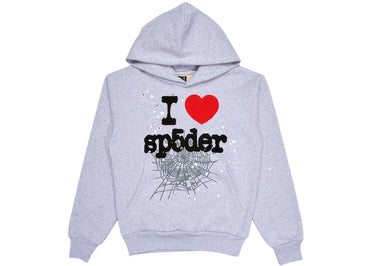 Sp5der Souvenir Hoodie Heather Grey