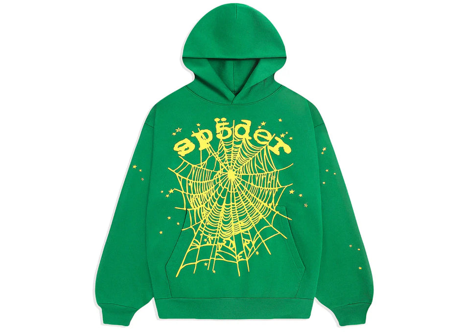 Sp5der Star OG Web V2 Hoodie Slime Green