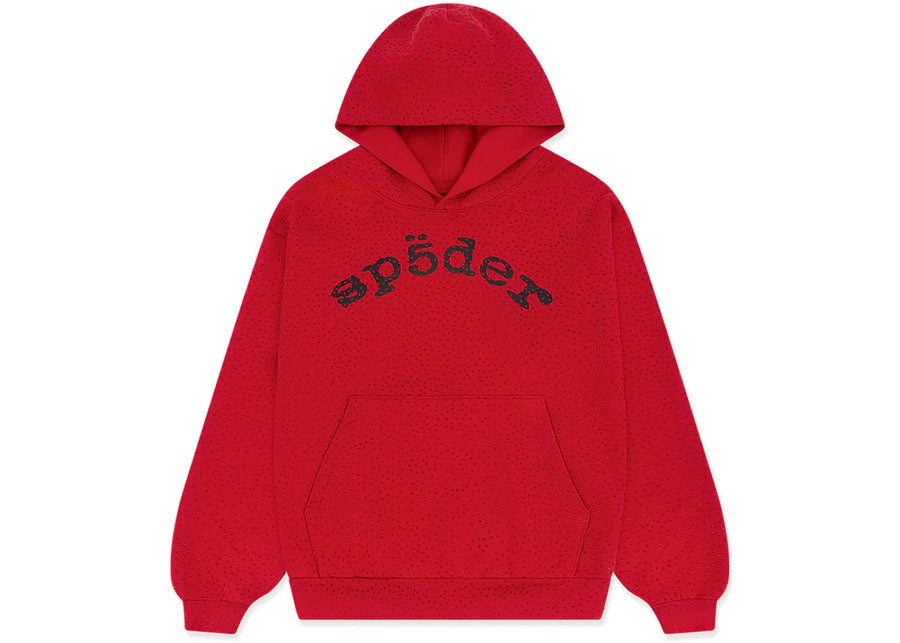 Sweat à capuche rouge Sp5der VVS