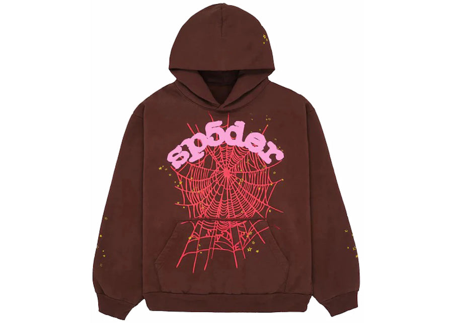 Sweat à capuche Sp5der Web marron