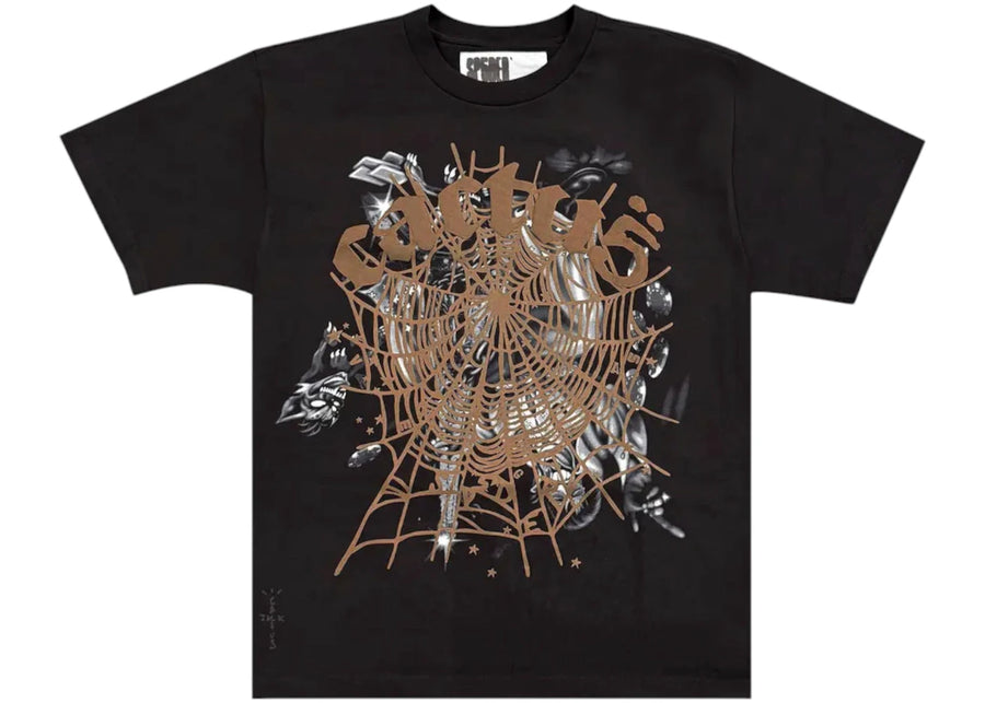 T-shirt noir Sp5der x Travis Scott Cactus Jack Airbrush