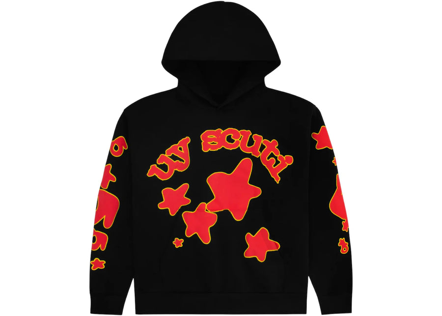 Sweat à capuche Sp5der x UY SCUTI Noir/Rouge