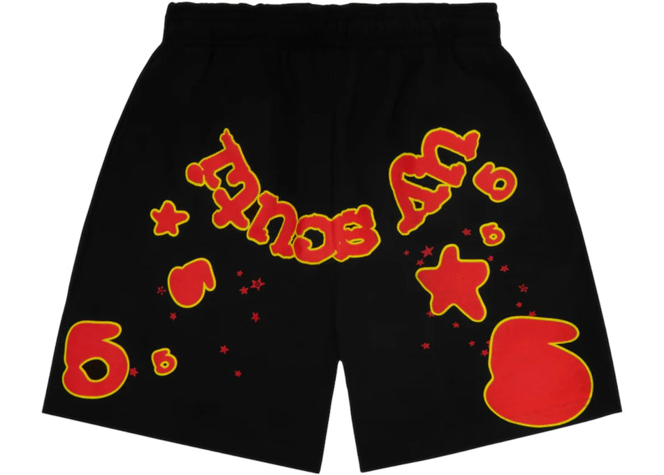 Sp5der x UY SCUTI Shorts Black/Red