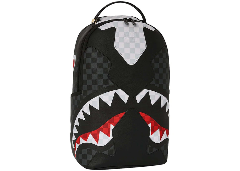 Sprayground Triple Decker Heir To The Throne Shark Backpack Black/White/Grey