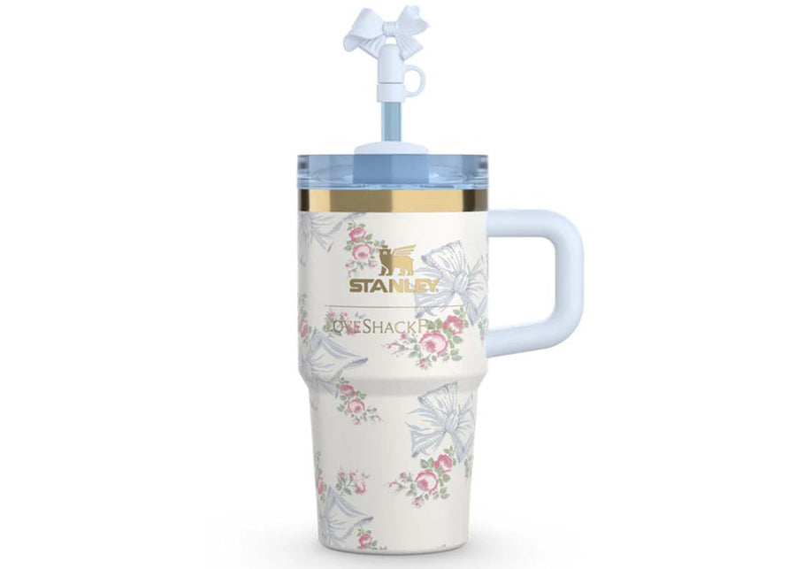 Gobelet isotherme Stanley x LoveShackFancy Flowstate Quencher 59 cl Bleu pastel