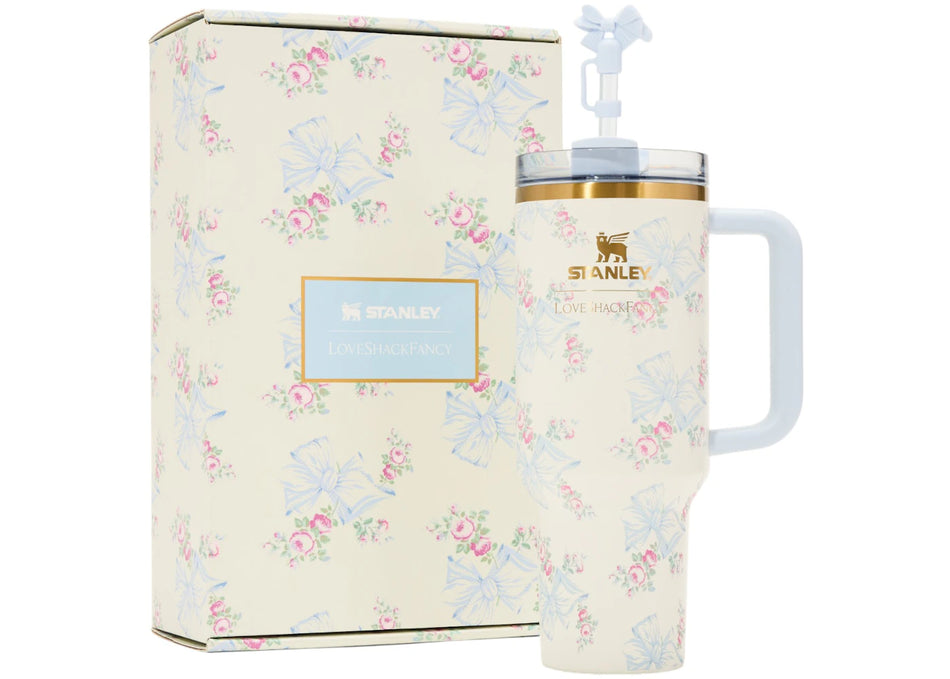 Stanley x LoveShackFancy Flowstate Quencher 40oz Tumbler Pastel Blue