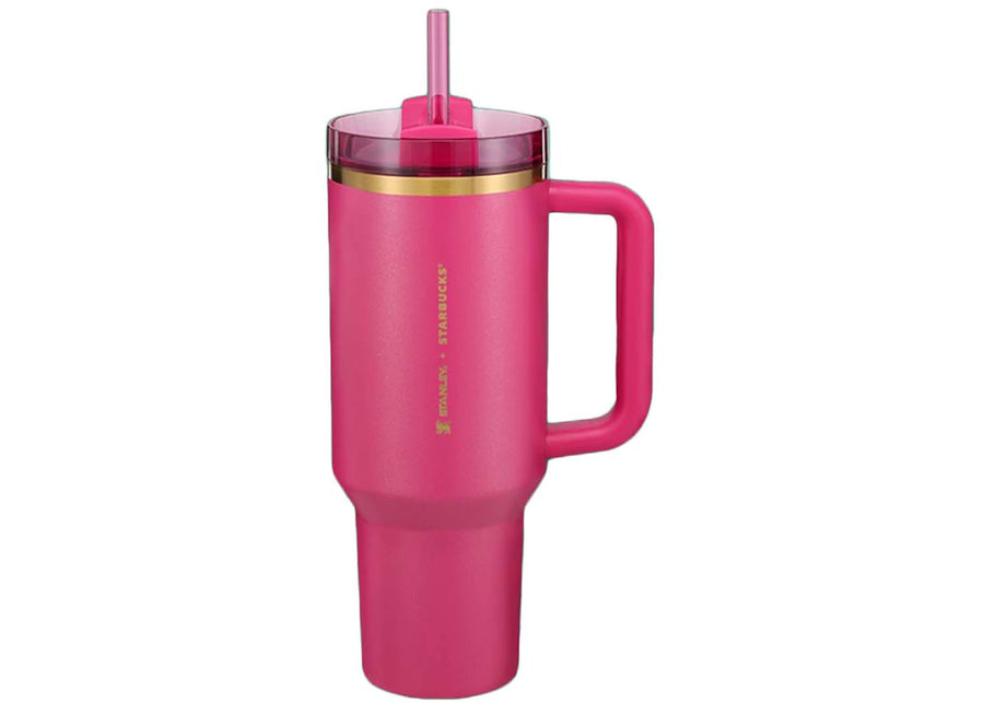 Gobelet isotherme Flowstate Quencher Stanley x Starbucks exclusif de 1,2 L (40 oz), rose framboise pailleté