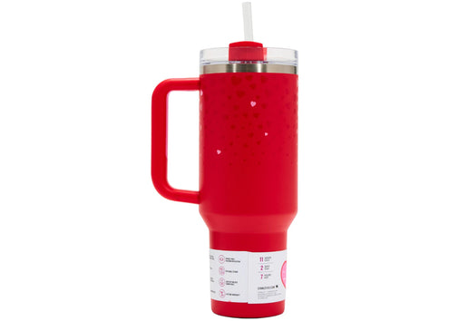 Stanley x Target Exclusive Valentines Day Flowstate Quencher 40oz Tumbler Ruby Hearts