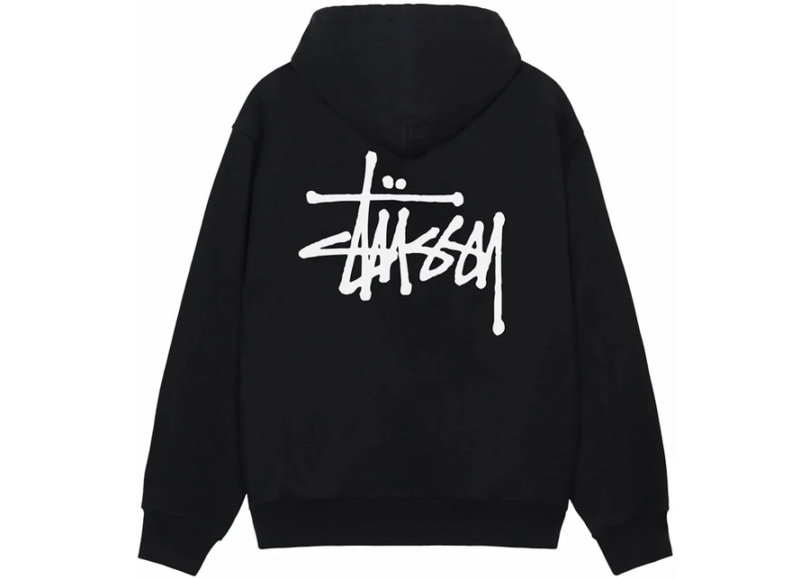 Sweat à capuche zippé Stussy Basic noir