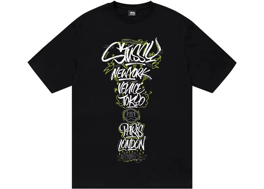 T-shirt Stussy Born X Raised Handstyles Noir