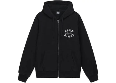 Stussy Born X Raised Logo Zip Hoodie Black