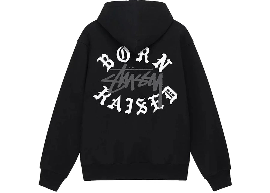 Sweat à capuche zippé Stussy Born X à logo en relief noir