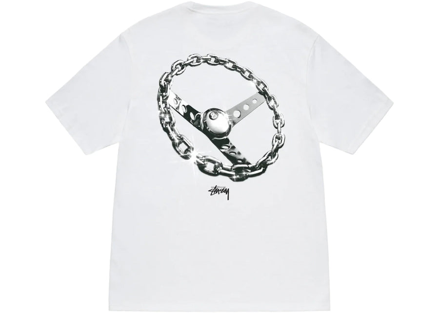 T-shirt Stussy Chain Link blanc
