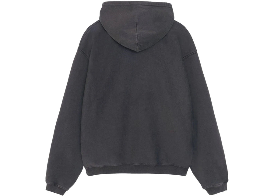 Stussy Faded Graphic Zip Hoodie Washed Black