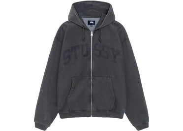 Stussy Faded Graphic Zip Hoodie Washed Black