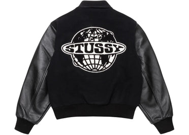 Stussy Globe Varsity Jacket Jacket Black