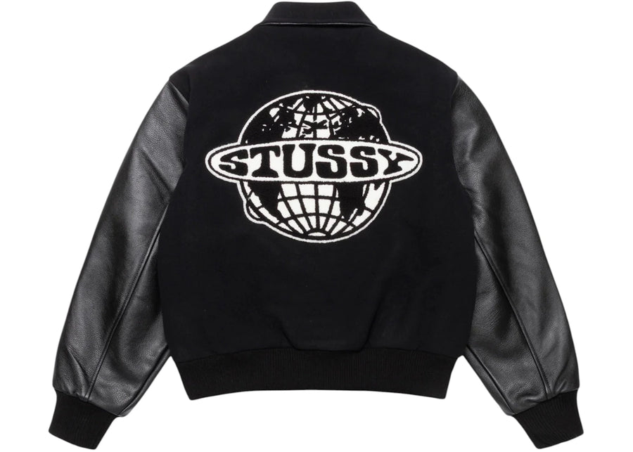Veste universitaire Stussy Globe noire
