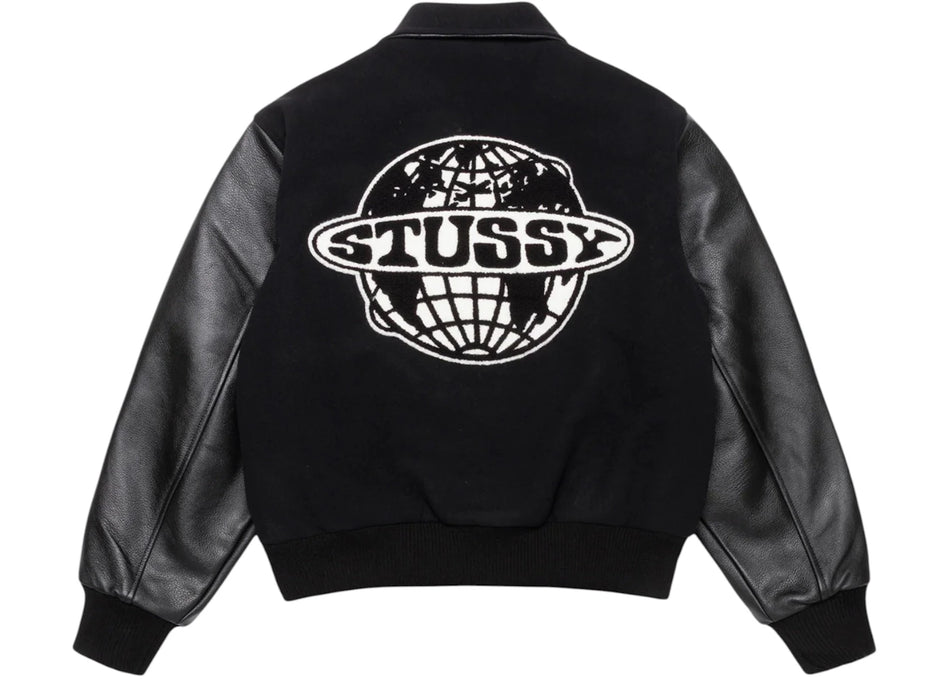 Stussy Globe Varsity Jacket Jacket Black
