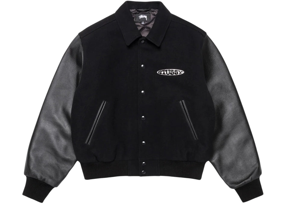 Stussy Globe Varsity Jacket Jacket Black