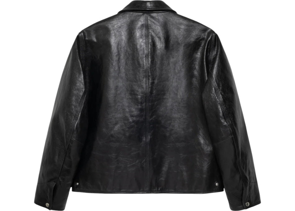 Stussy Leather Garage Jacket Black