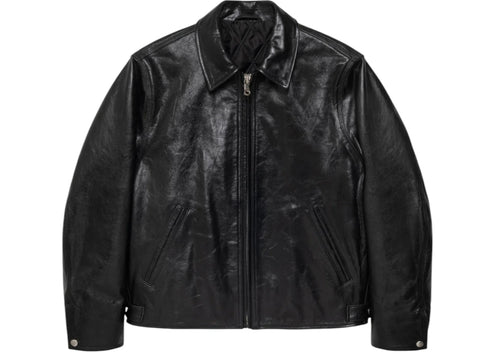 Stussy Leather Garage Jacket Black