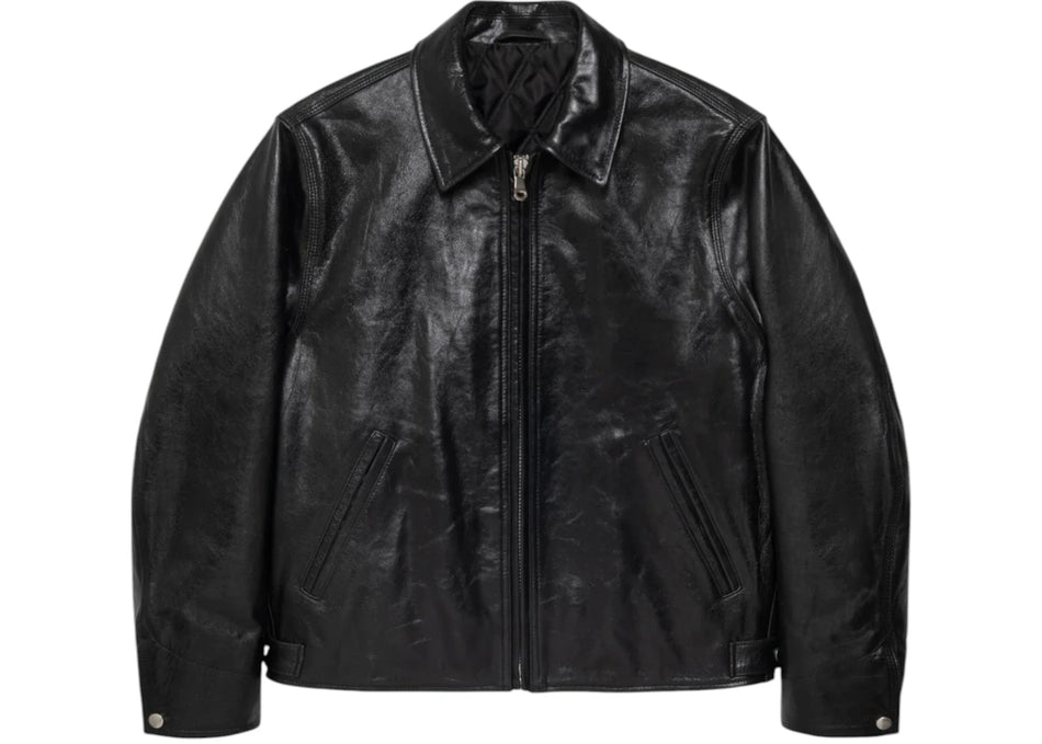 Stussy Leather Garage Jacket Black