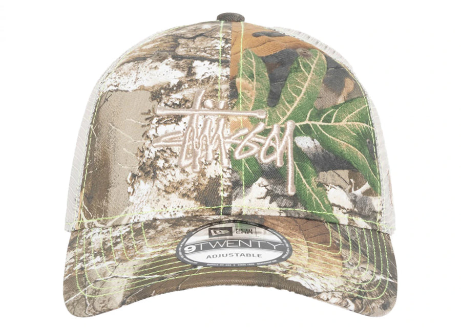 Casquette Stussy New Era 9Twenty Basic Trucker à bords Real Tree