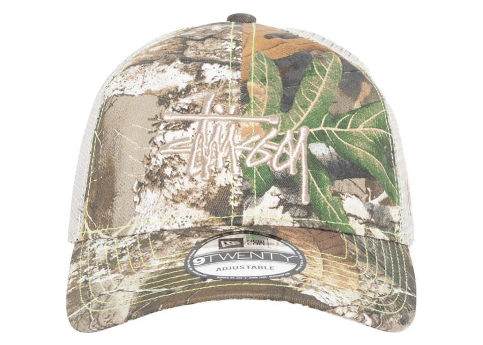 Stussy New Era 9Twenty Basic Trucker Real Tree Edge