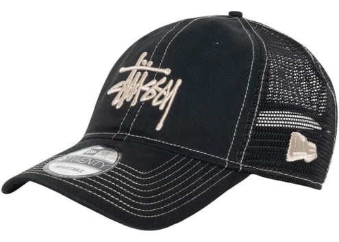 Stussy New Era 9Twenty Washed Basic Trucker Night Black