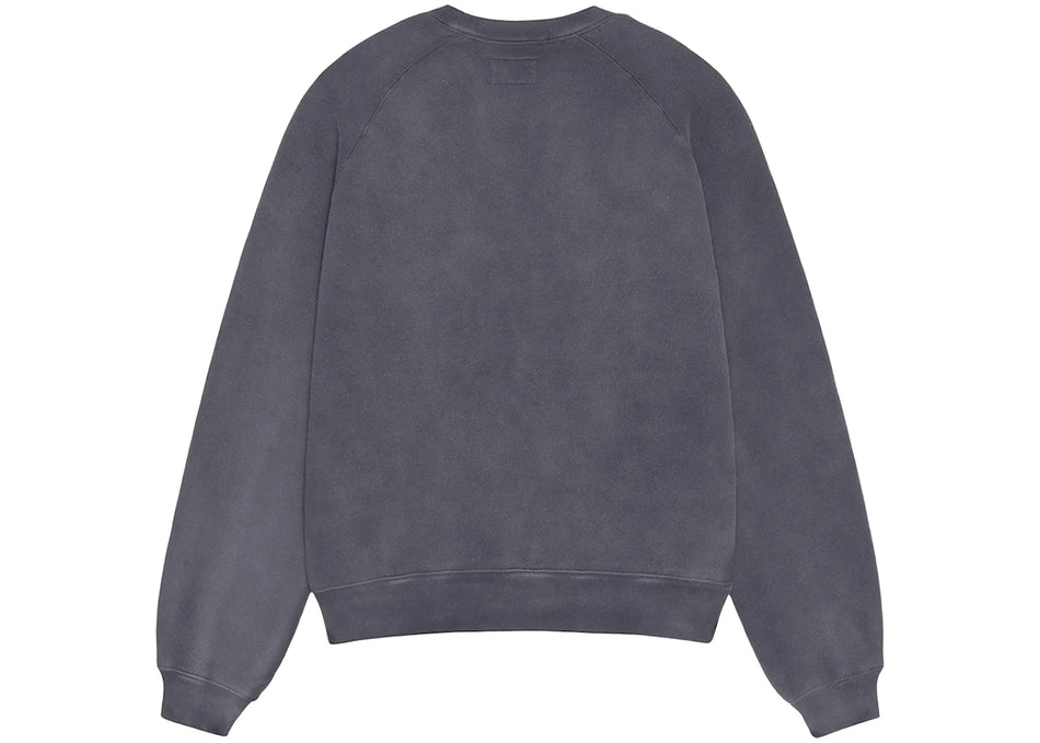 Stussy Overlock Varsity Raglan Crew Washed Black