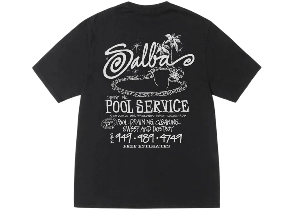Stussy Pool Service Pigment Dyed Tee Black