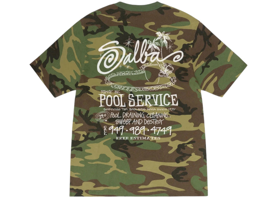 Stussy Pool Service Pigment Dyed Tee Camo