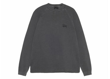 Stussy Raglan Thermal L/S Crew Washed Black