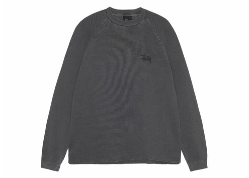 Stussy Raglan Thermal L/S Crew Washed Black