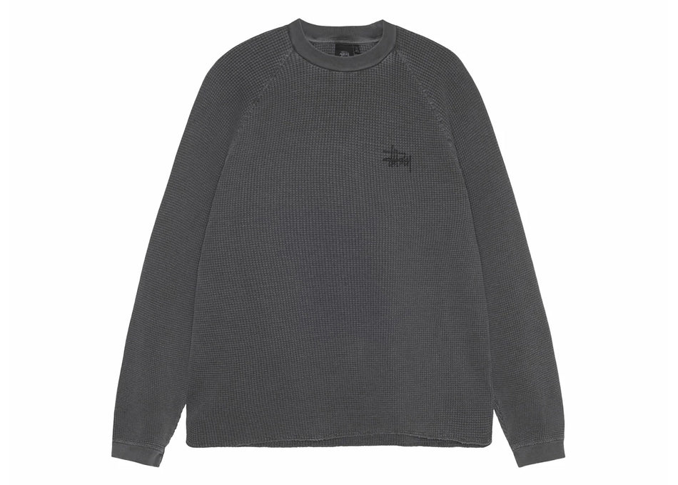 Stussy Raglan Thermal L/S Crew Washed Black