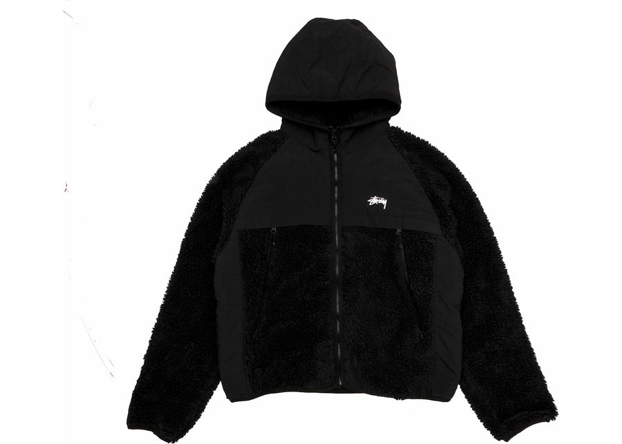 Veste à capuche Stussy Sherpa à empiècements noirs