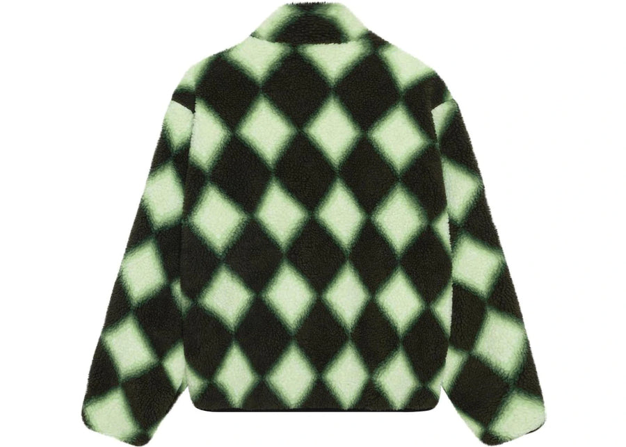 Veste réversible Stussy Sherpa à losanges verte