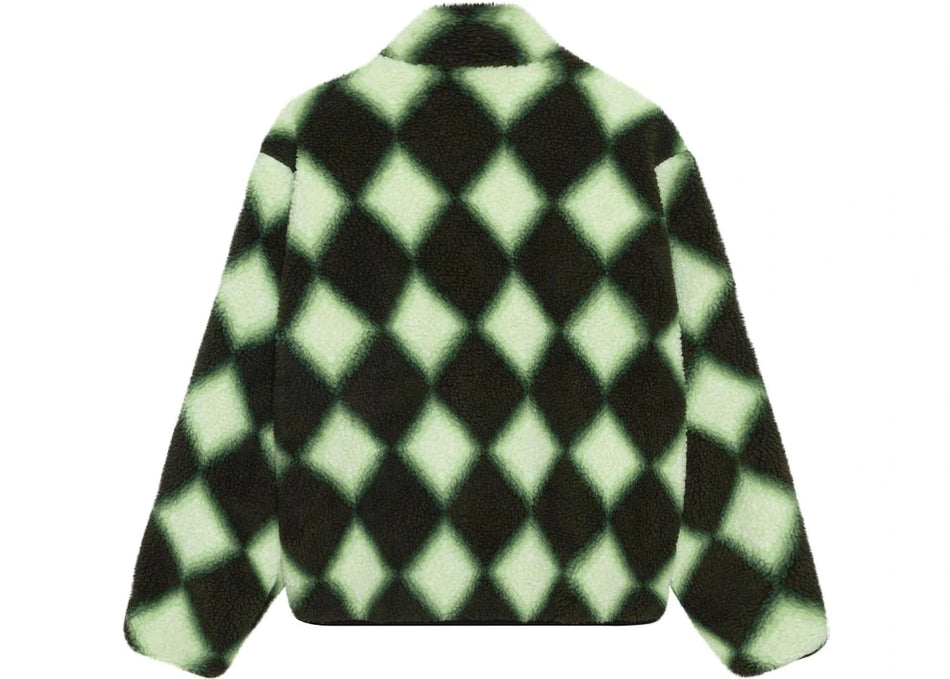 Stussy Sherpa Reversible Diamond Jacket Green