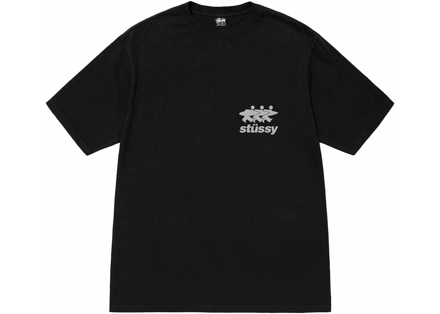 T-shirt Stussy Surfwalk teint aux pigments noirs