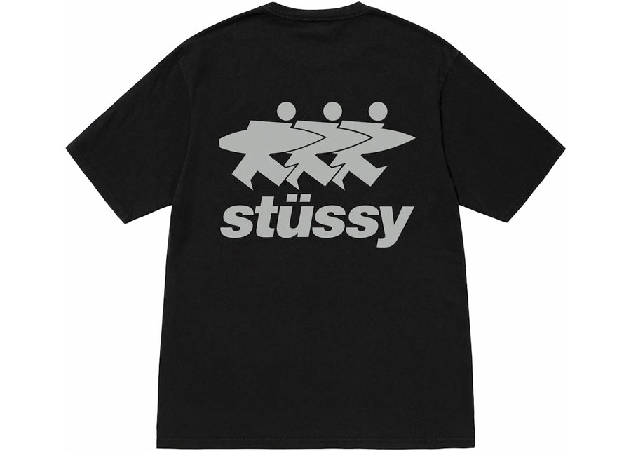 T-shirt Stussy Surfwalk teint aux pigments noirs