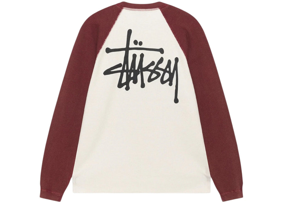 Chemise raglan bicolore thermique Stussy blanche
