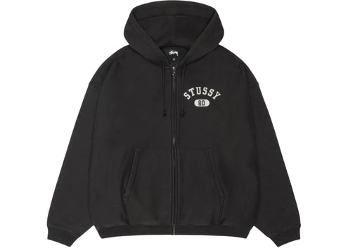 Stussy Varsity Zip Hoodie Washed Black