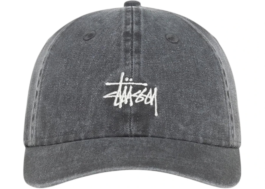 Stussy Washed Basic Cap Cap Washed Charcoal