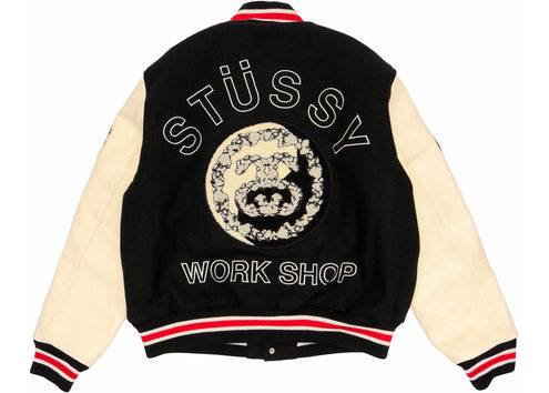 Stussy x Denim Tears X Our Legacy TTL Varsity Jacket Black/White